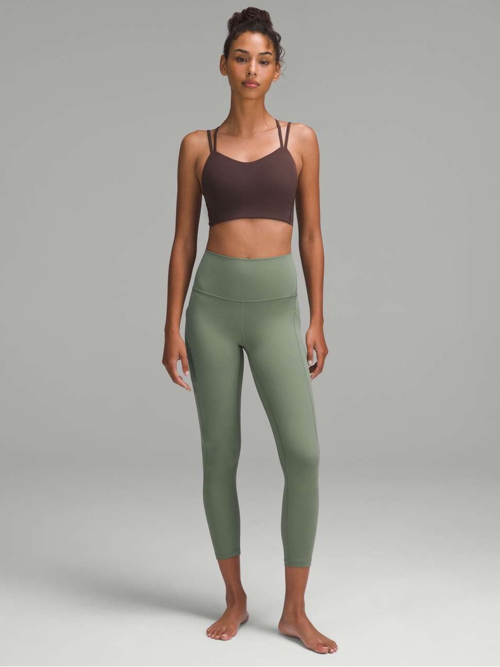 NWT Lululemon Align High-Rise Pant with Pockets 25” Leggings 14 Grey Eucalyptus